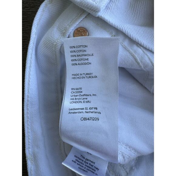 Free People White Denim Lasso Cut Off Shorts High Rise Distressed 24 - Picture 5 of 7